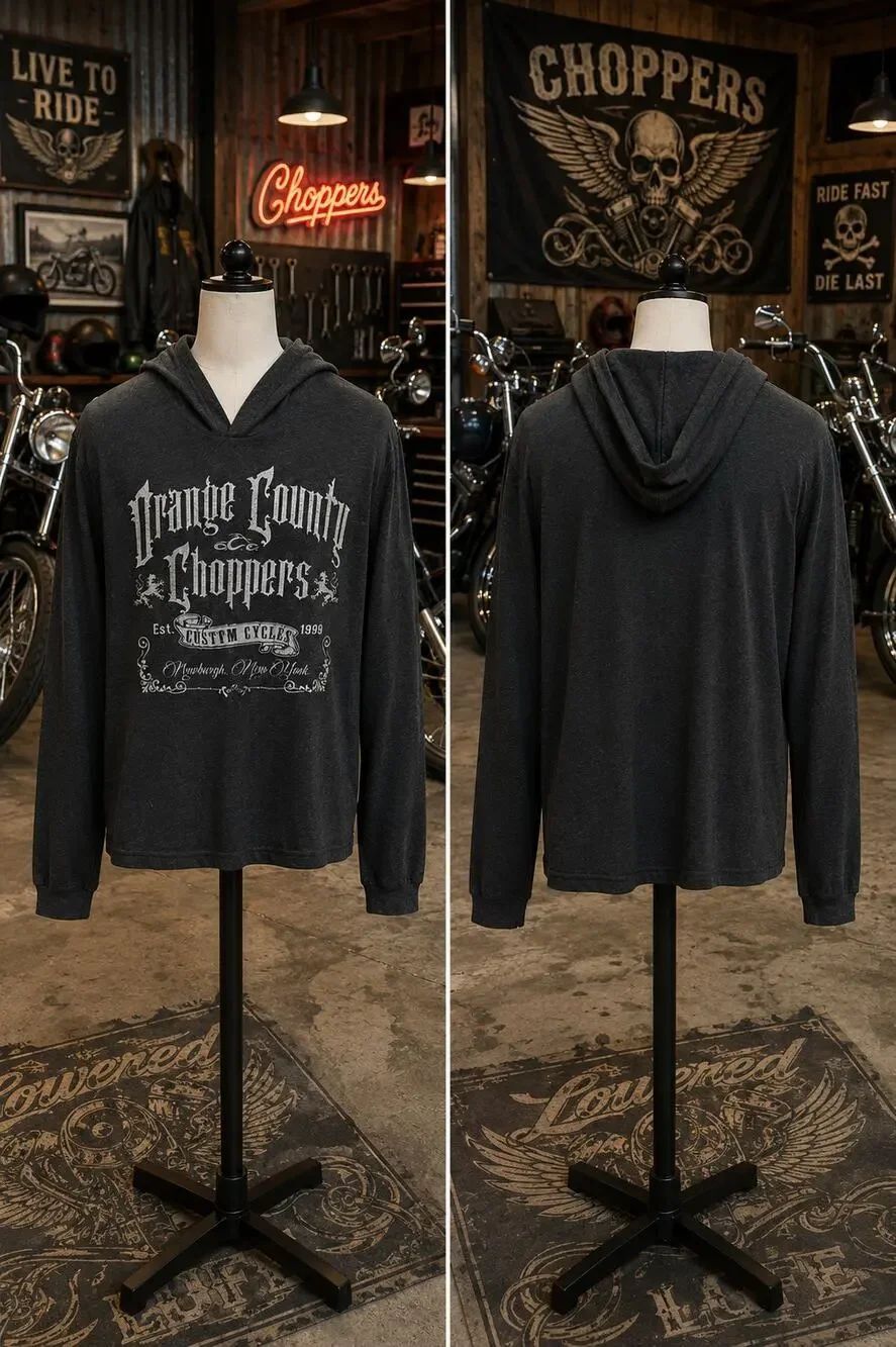 Orange County Choppers Hooded T Shirt XL Newburgh NY Biker Motorcycle
